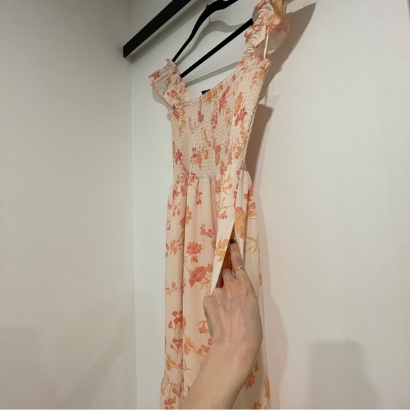 French Connection Drape Floral Frill Dress XS - Picture 3 of 6